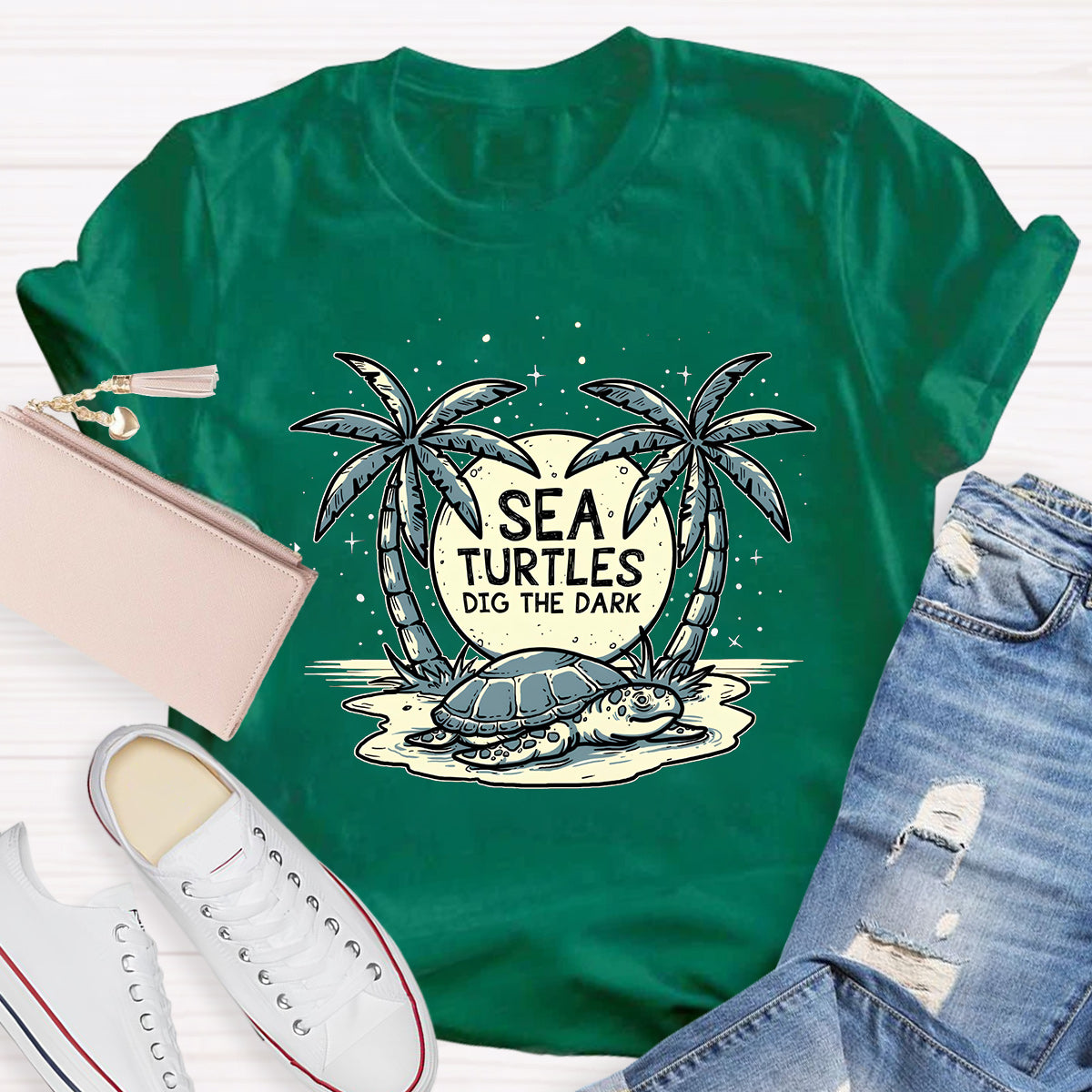Sea Turtles Dig The Dark Reduce Light Pollution T-Shirt