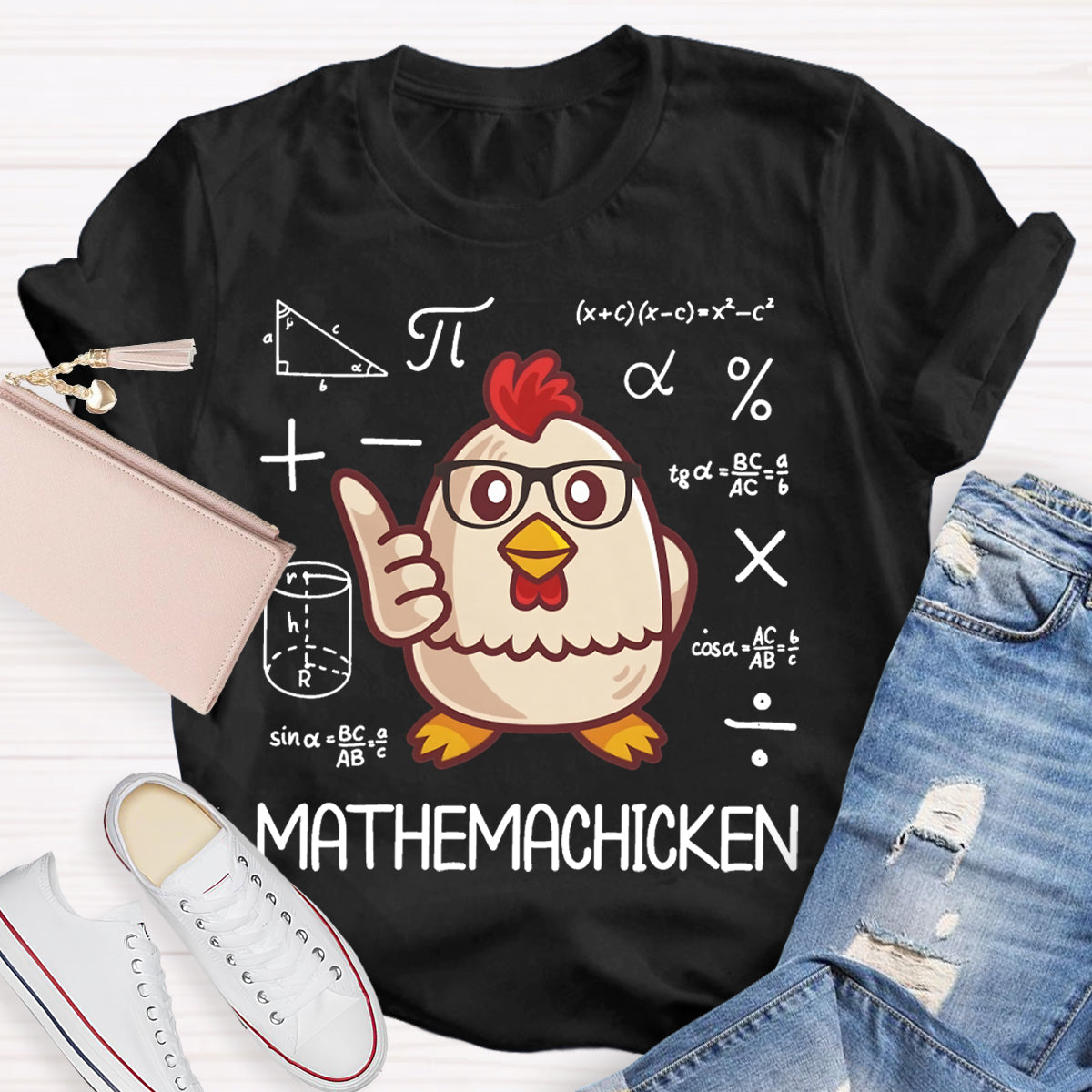 Mathemachicken Funny Math Teacher T-shirt