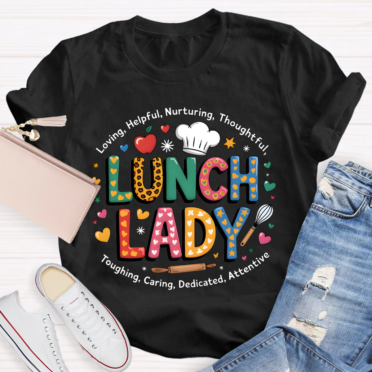 Lunch Lady Loving Helpful Teacher T-Shirt