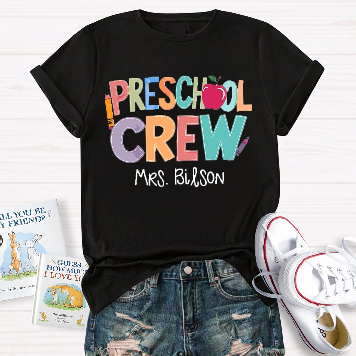 Personalized Name Preschool Crew Shirt