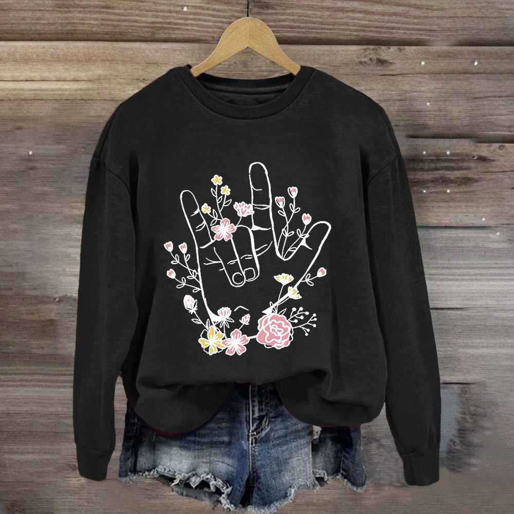Love And Support Floral Sweatshirt