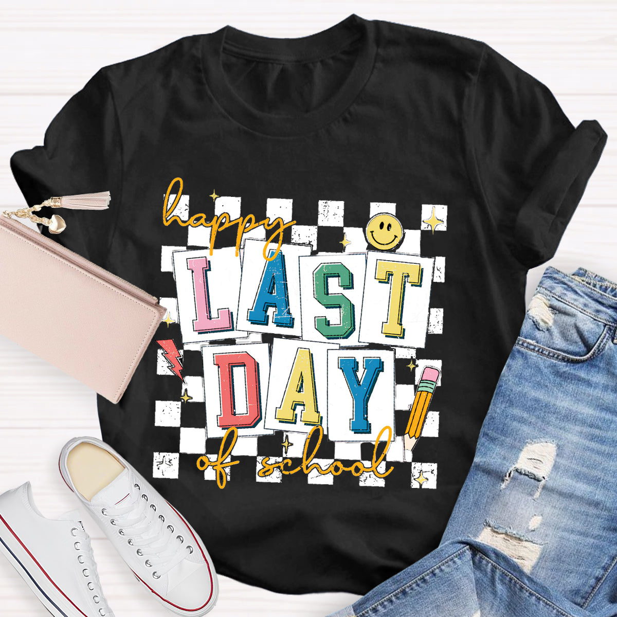 Happy Last Day Of School Smile Teacher T-Shirt