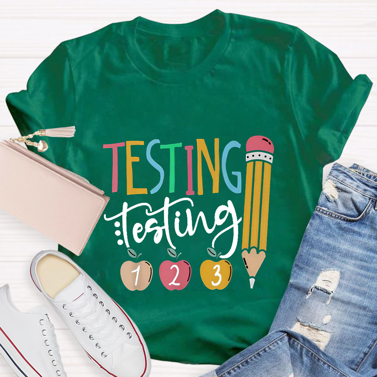 Testing Testing Pencil Teacher T-Shirt