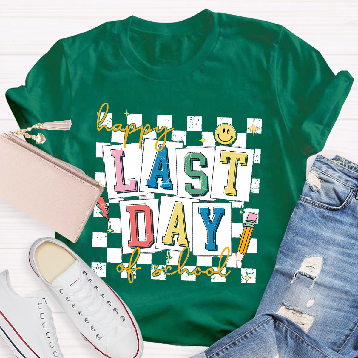 Happy Last Day Of School Smile Teacher T-Shirt