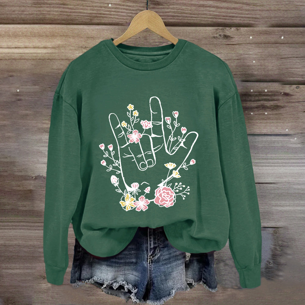 Love And Support Floral Sweatshirt