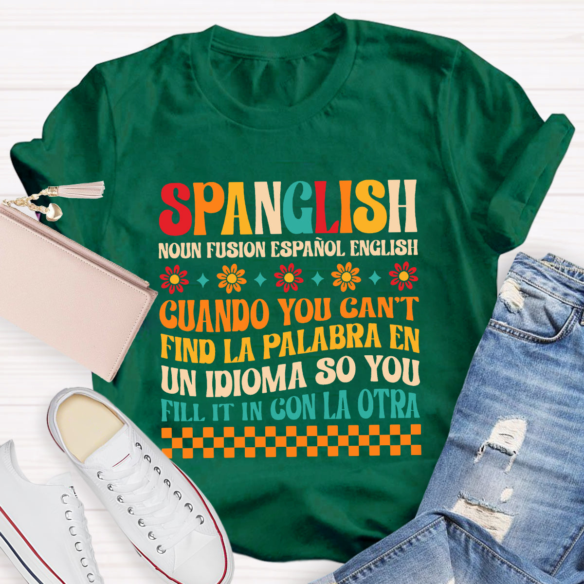 Spanglish Definition Bilingual Teacher T-Shirt