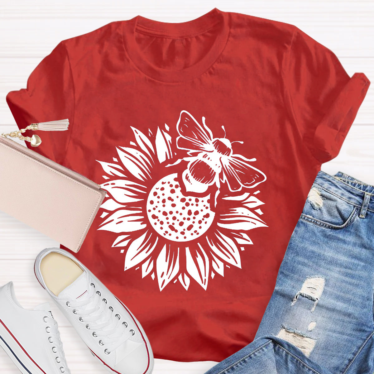 Bee Kind Sunflower Teacher T-Shirt
