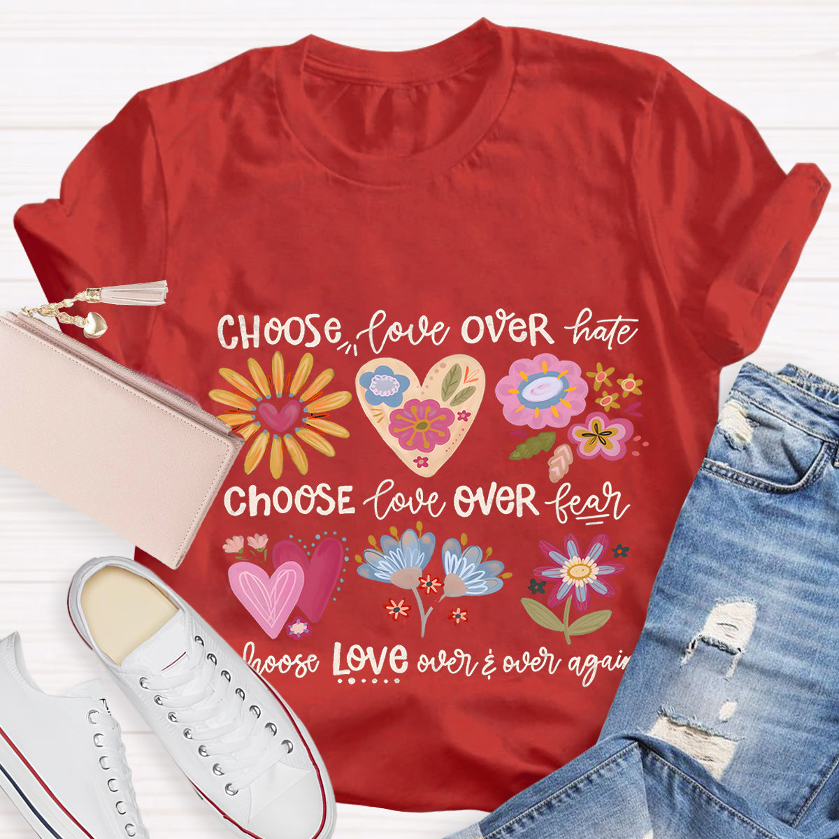 Choose Love Over Hate Teacher T-Shirt