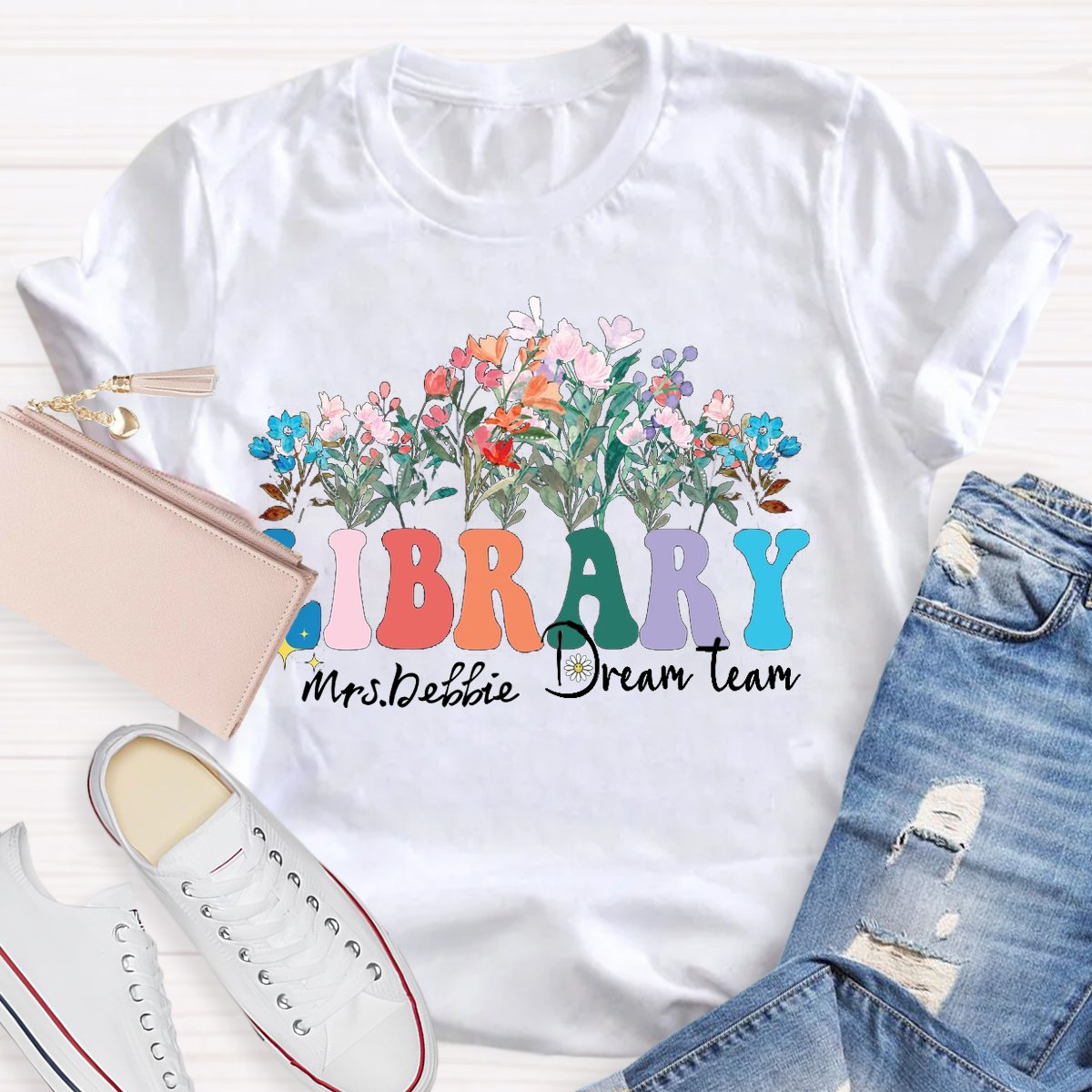Personalized Librarian Name Library Dream Team T-shirt