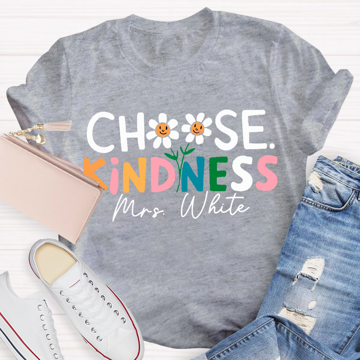 Personalized Your Name Teacher Choose Kindness T-Shirt