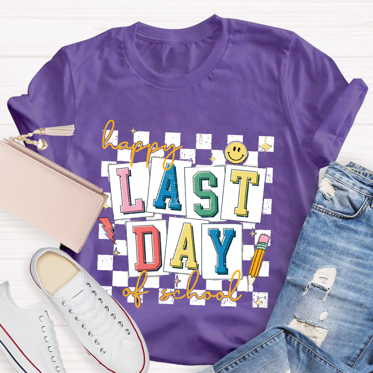 Happy Last Day Of School Smile Teacher T-Shirt