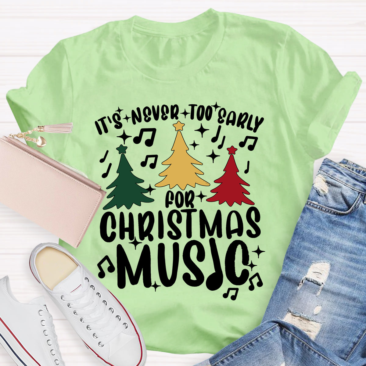 It's Never Too Early for Christmas Music Teacher T-Shirt