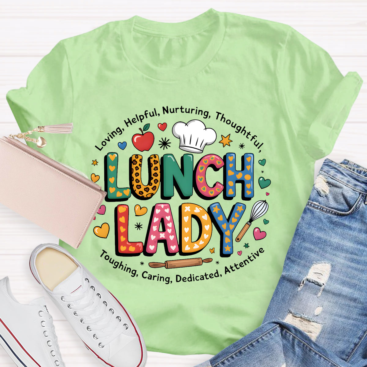 Lunch Lady Loving Helpful Teacher T-Shirt