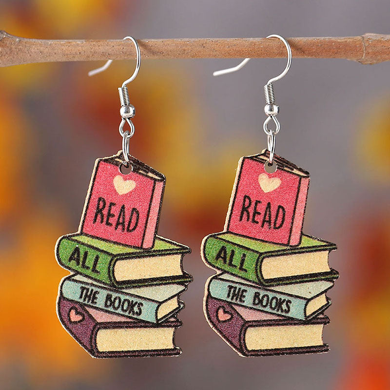 Heart-Shaped Textbook Earrings