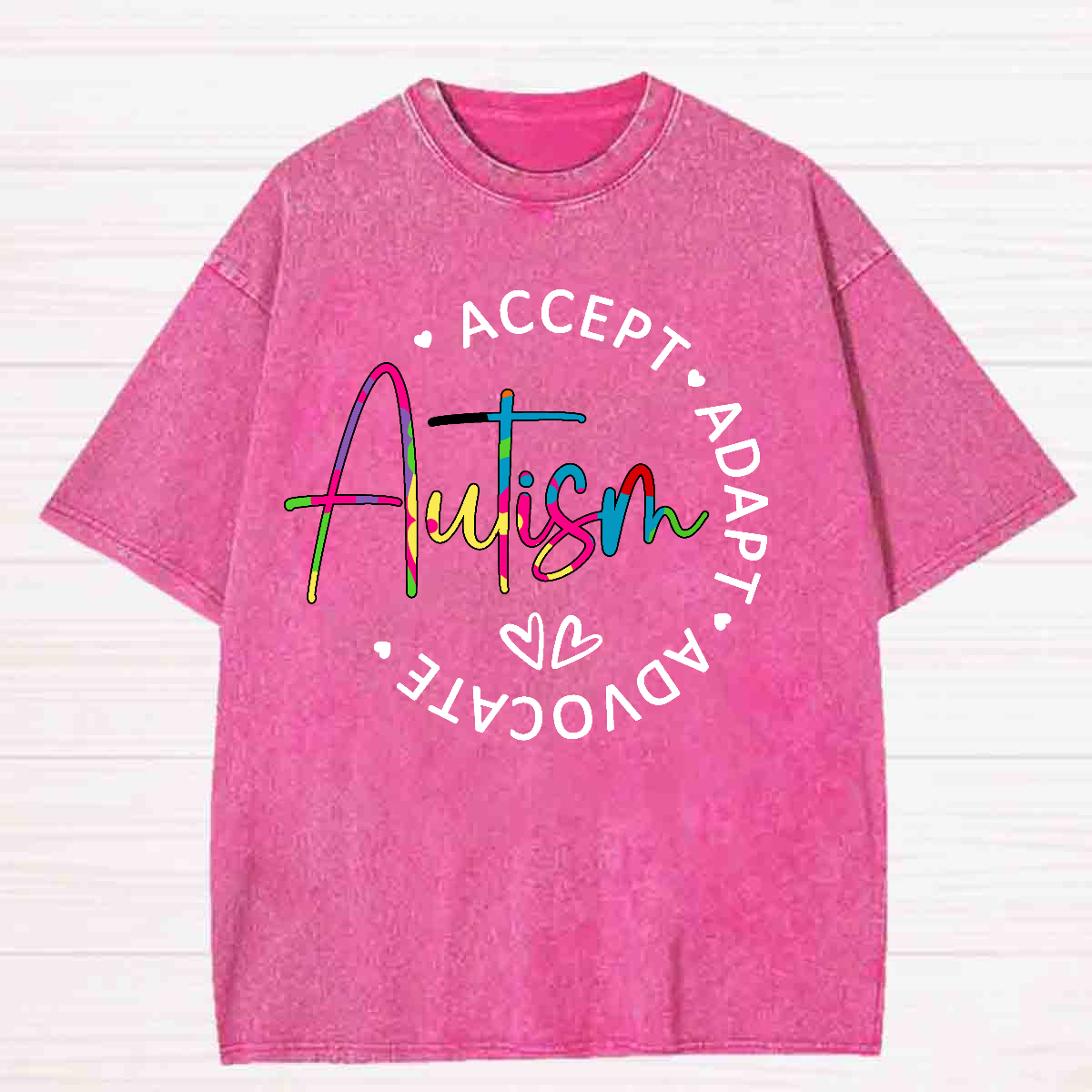 Autism Accept Adapt Advocate Washed T-shirt