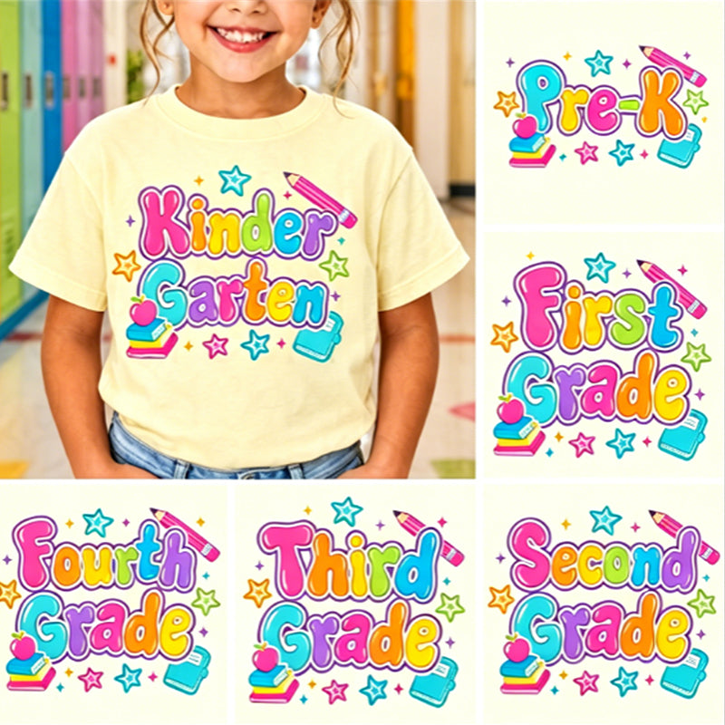 Personalized Grade Kindergarten Apple Notebook Toddler T-shirts