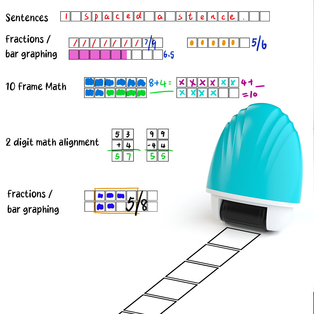Teacher Roller Stamp Set – Double Line, Grid & Writing Guide Stamp