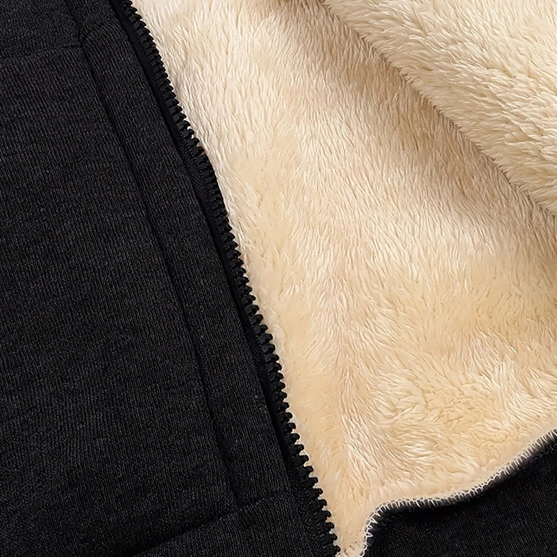 Cozy Plush Hooded Sweatshirt Jacket for Women