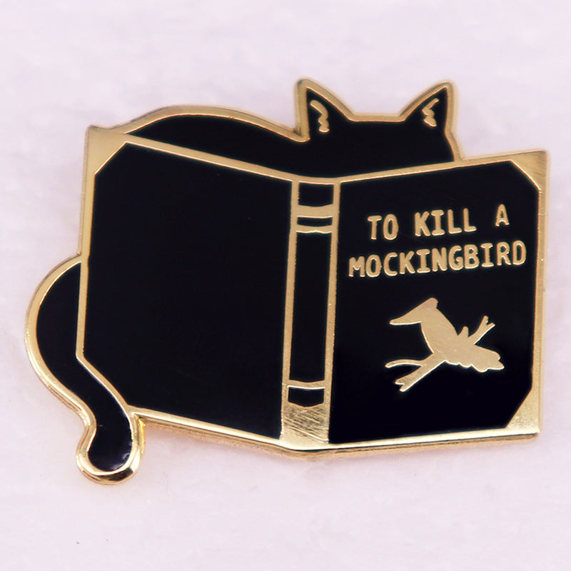 Black To Kill Mockingbird Book Brooch