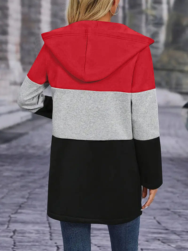 Color Block Hoodie Jacket for Women