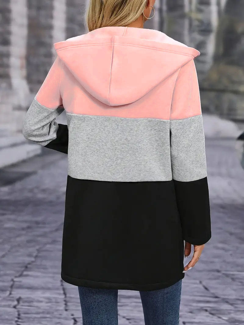 Color Block Hoodie Jacket for Women