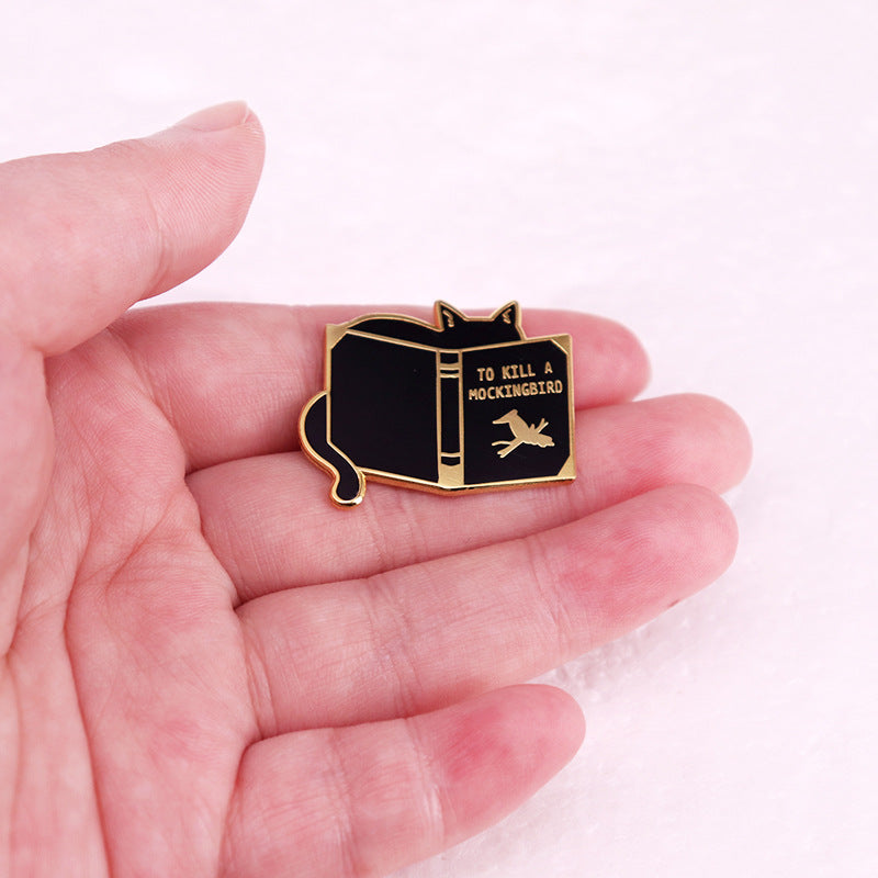 Black To Kill Mockingbird Book Brooch