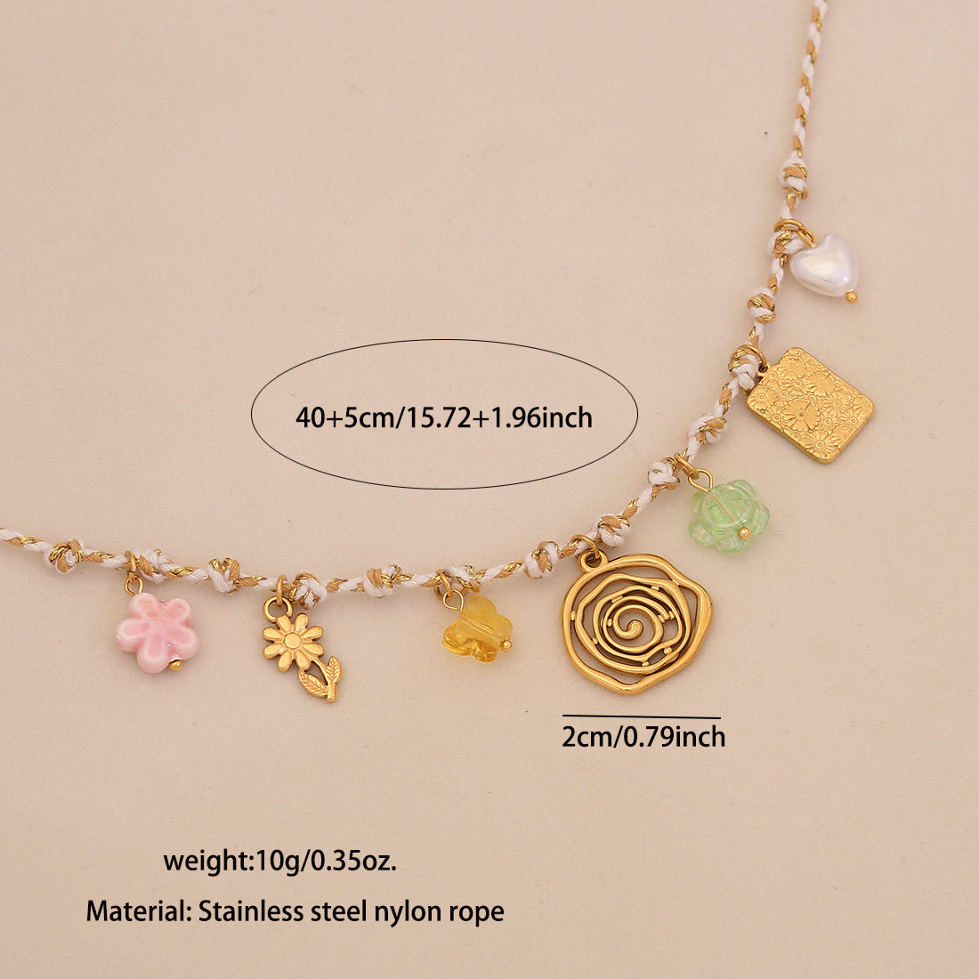 Bohemian Woven Starfish And Conch Beach Necklace
