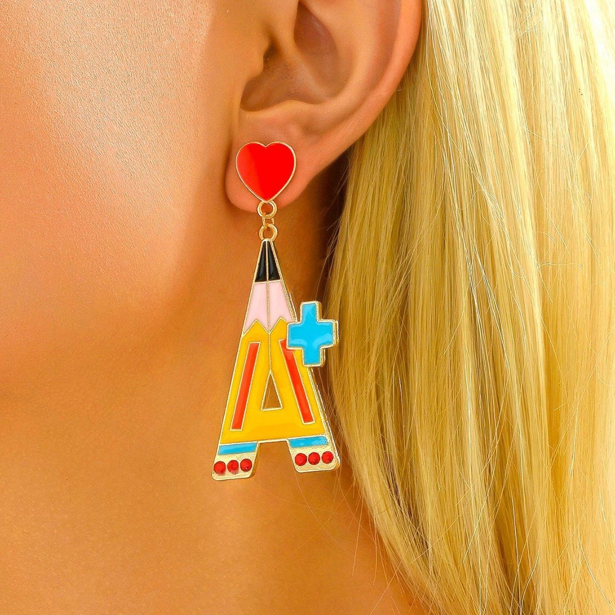 A+ Earrings Teacher's Day Fun Earrings