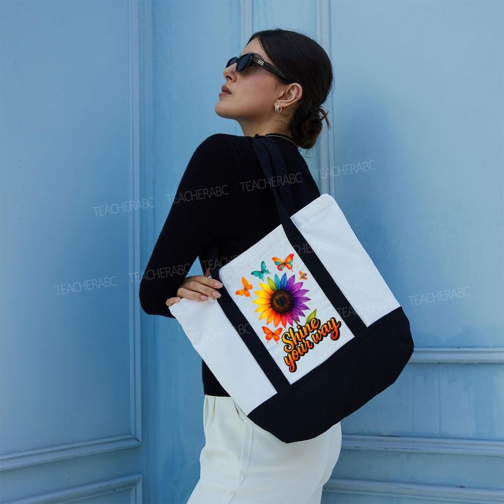 Shine Your Way Color-blocked Canvas Bag