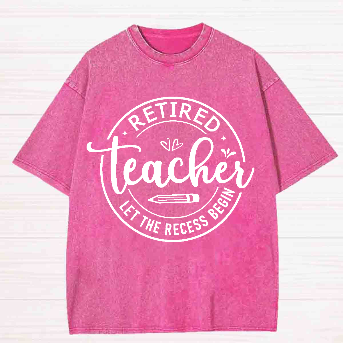 Retired Teacher Let The Recess Begin Washed T-shirt