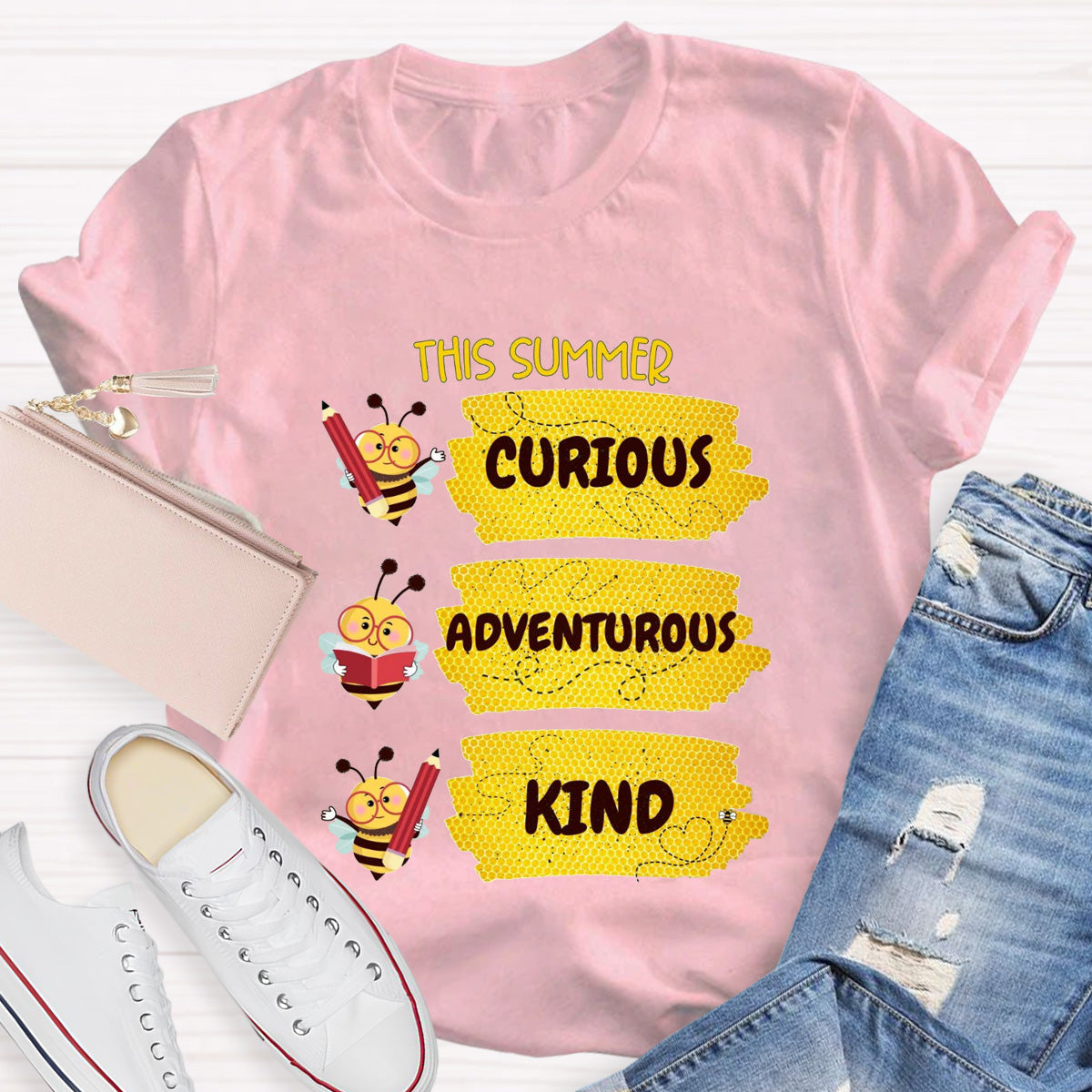 The Summer Curious  Adventurous Kind Teacher T-Shirt