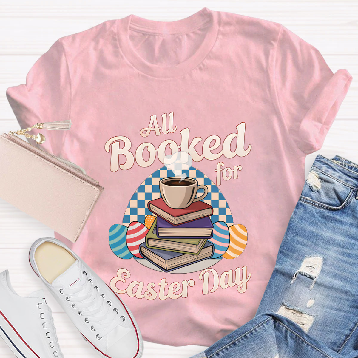All Booked For Easter Day Teacher T-Shirt