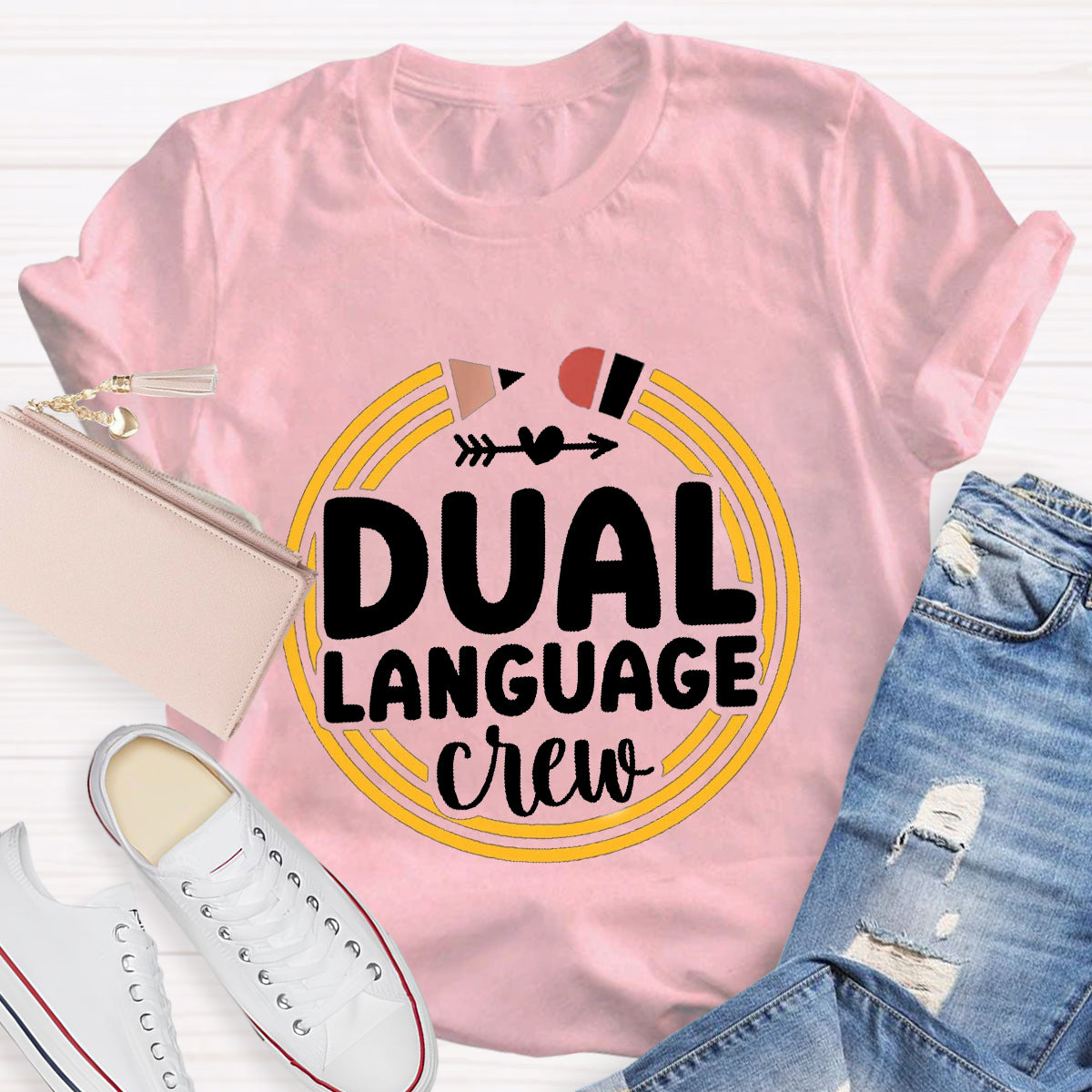 Dual Language Crew Teacher T-Shirt