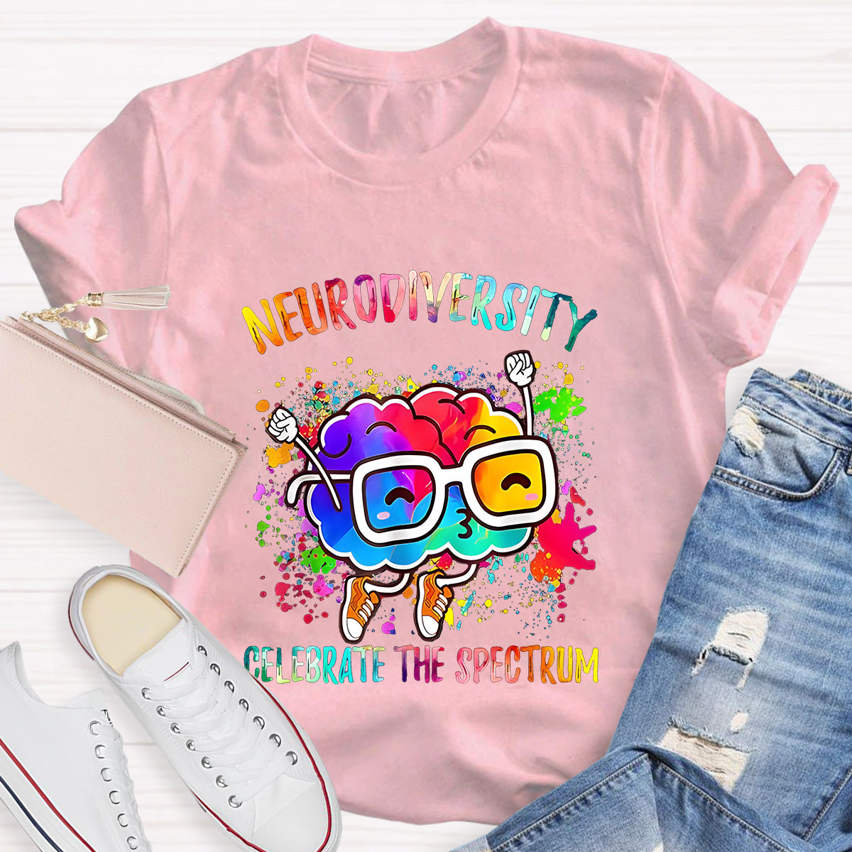 Neurodiversity Celebrate The Spectrum Teacher T-Shirt