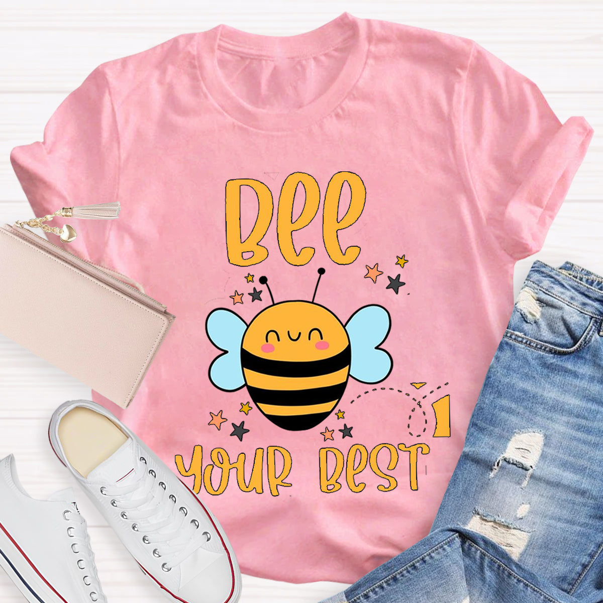 Positive Affirmation Bee Your Best Teacher T-Shirt