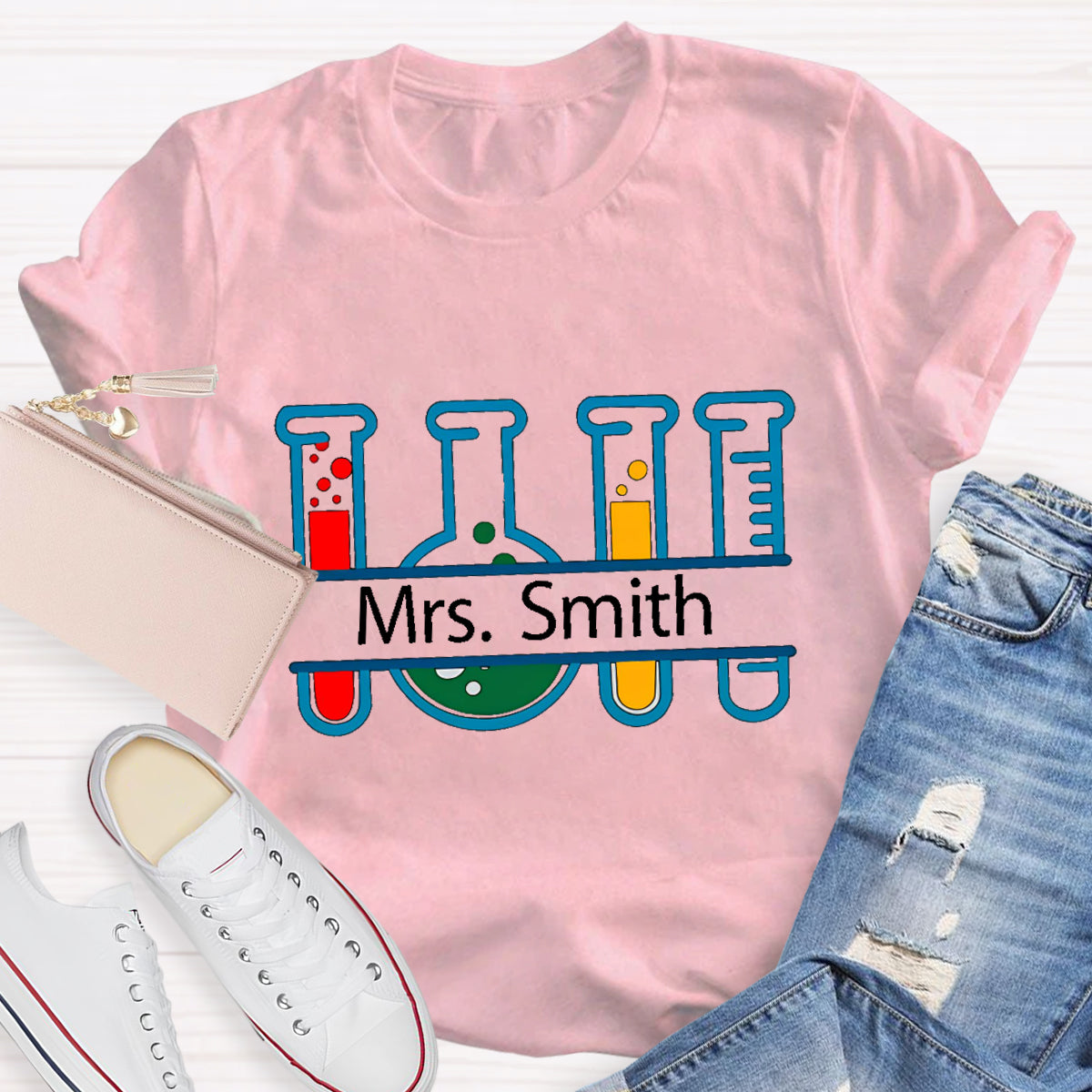 Personalized Name Chemical Teacher T-Shirt