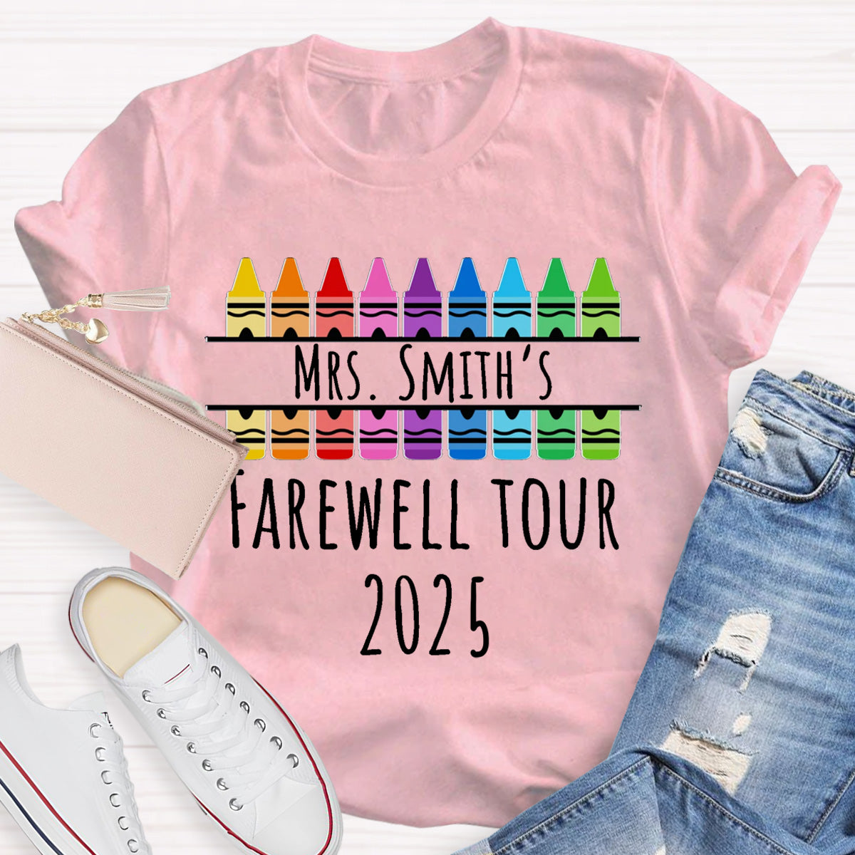 Personalized Name And Year Farewell Tour Teacher T-Shirt