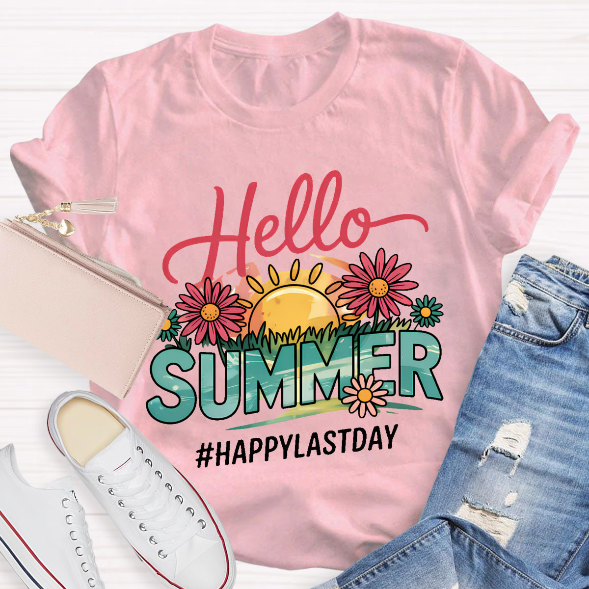 Hello Summer Happy Last Day Teacher T-Shirt
