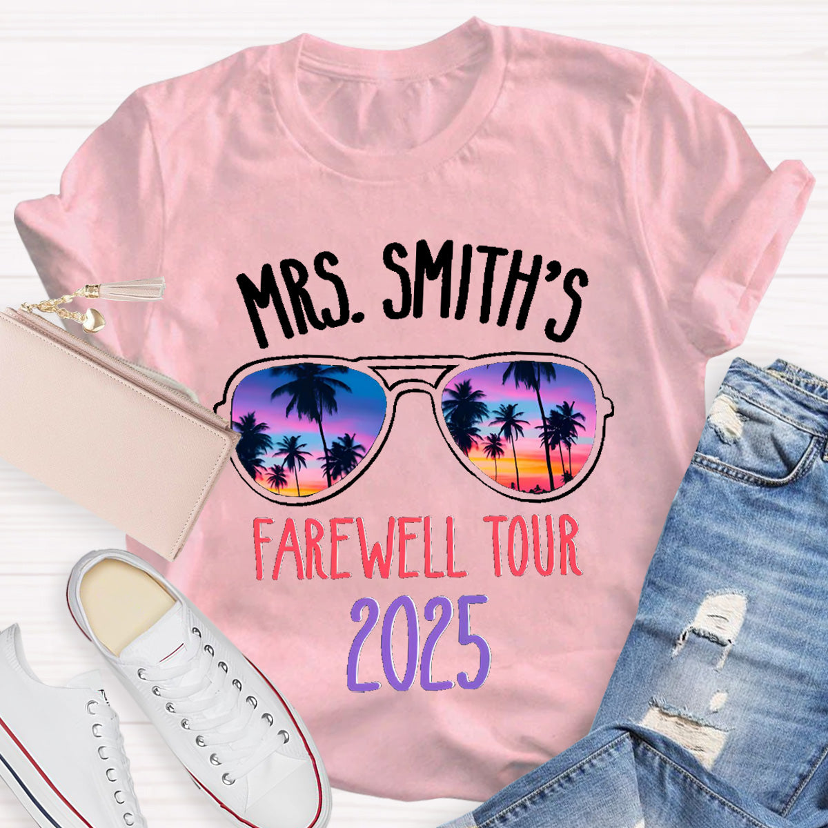 Personalized Name Farewell Tour Retirement Teacher T-Shirt