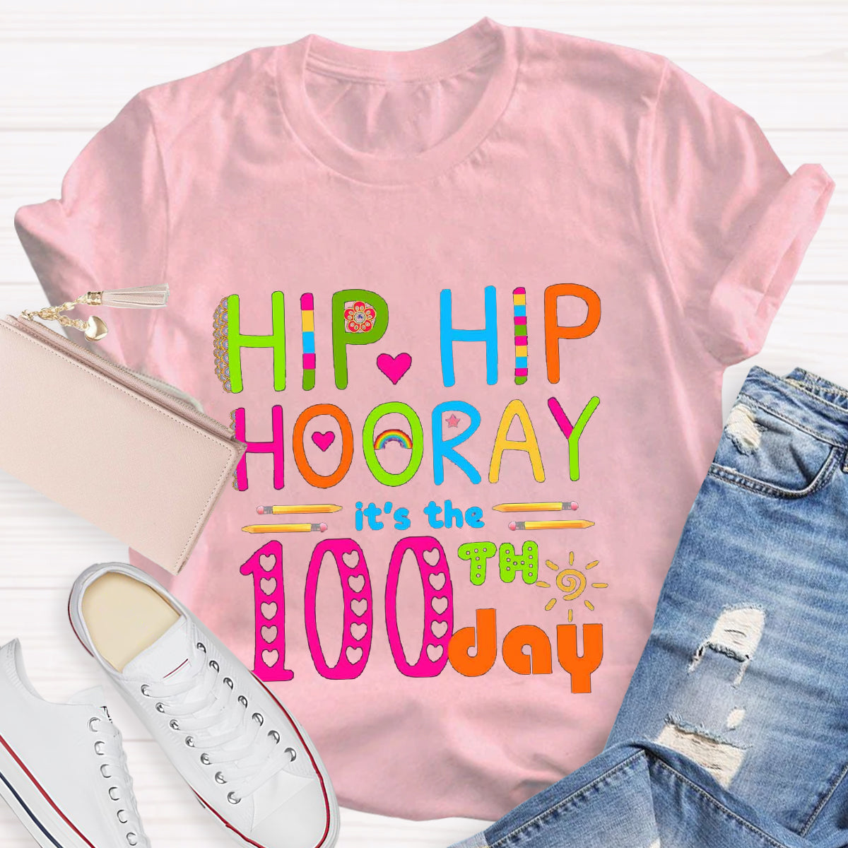 Hip Hip Hooray It's The 100th Day T-Shirt