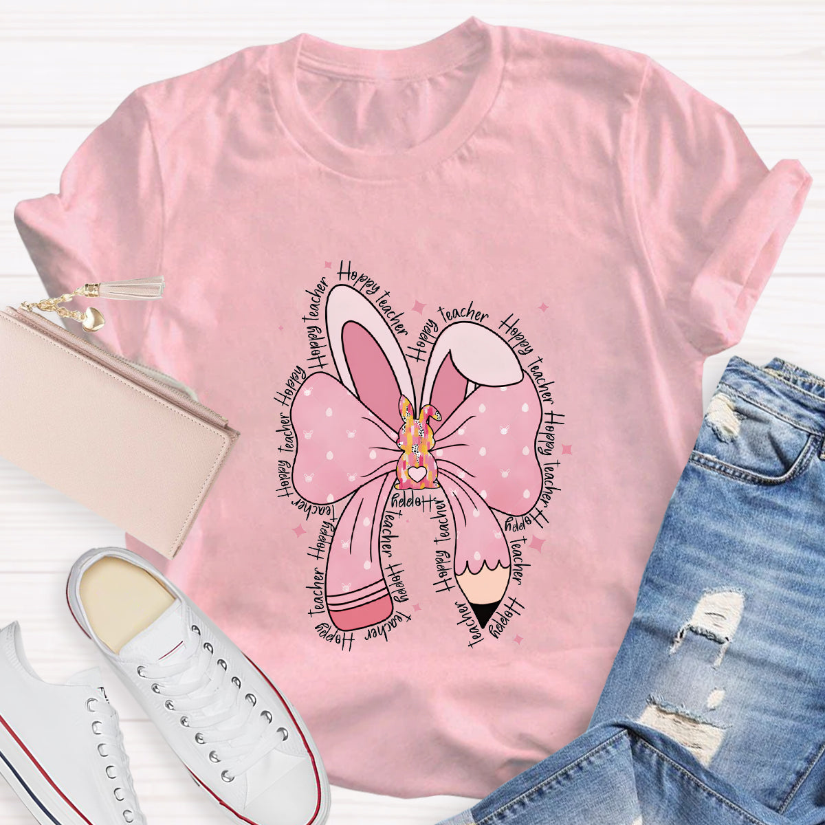 Hoppy Bow Teacher T-Shirt