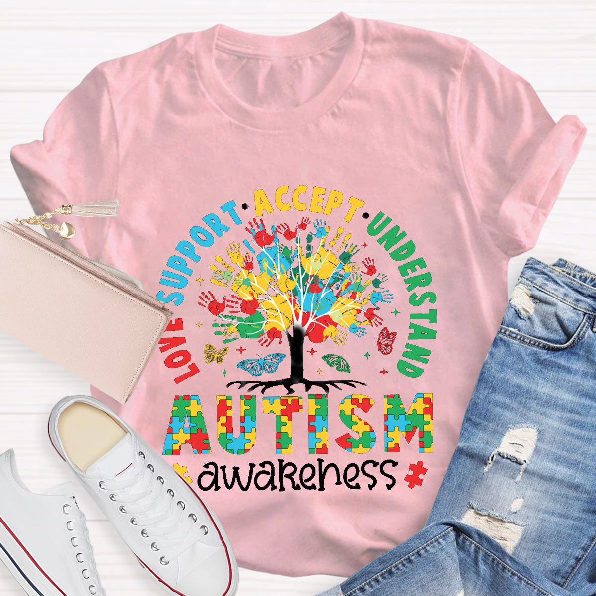 Love Support Accept Understand Teacher T-Shirt
