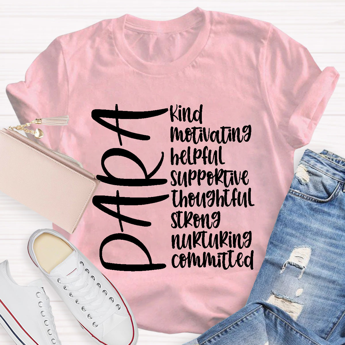Para Teacher Helpful Kind Motivating T-Shirt