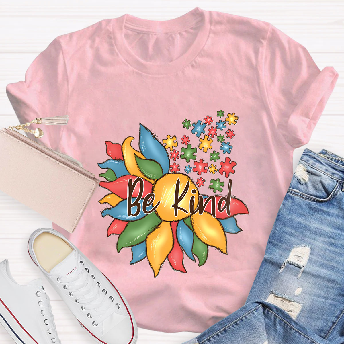 Be Kind Autism Floral T-Shirt