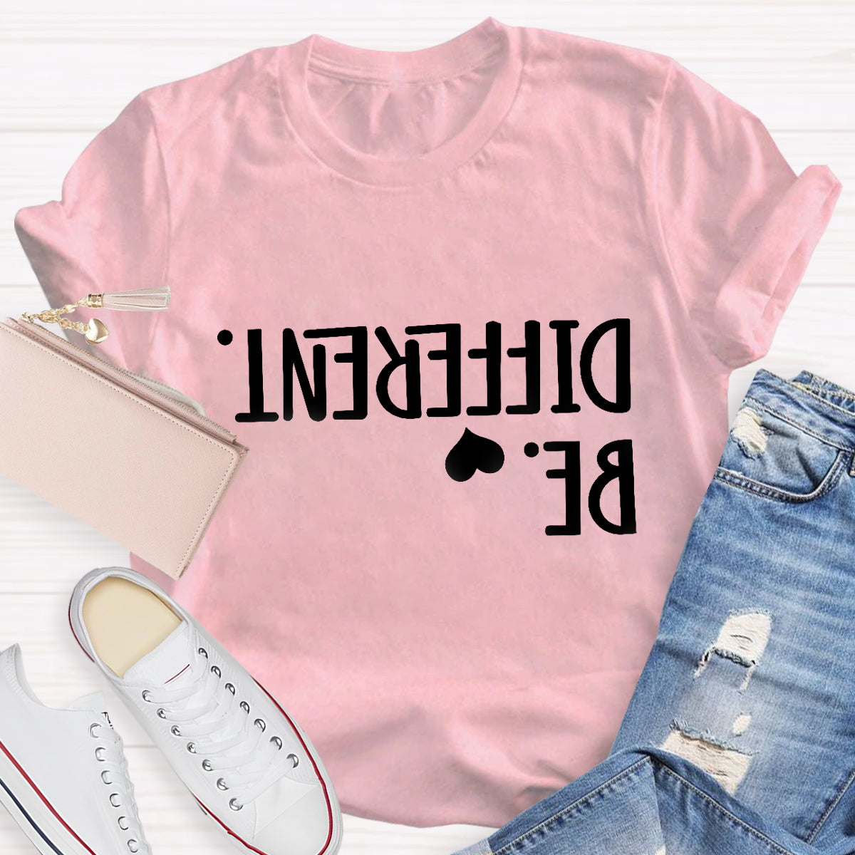 Be Different Text Reflection T-Shirt