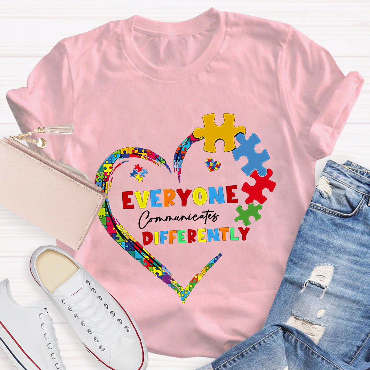 Everyone Communicates Differently Teacher T-Shirt