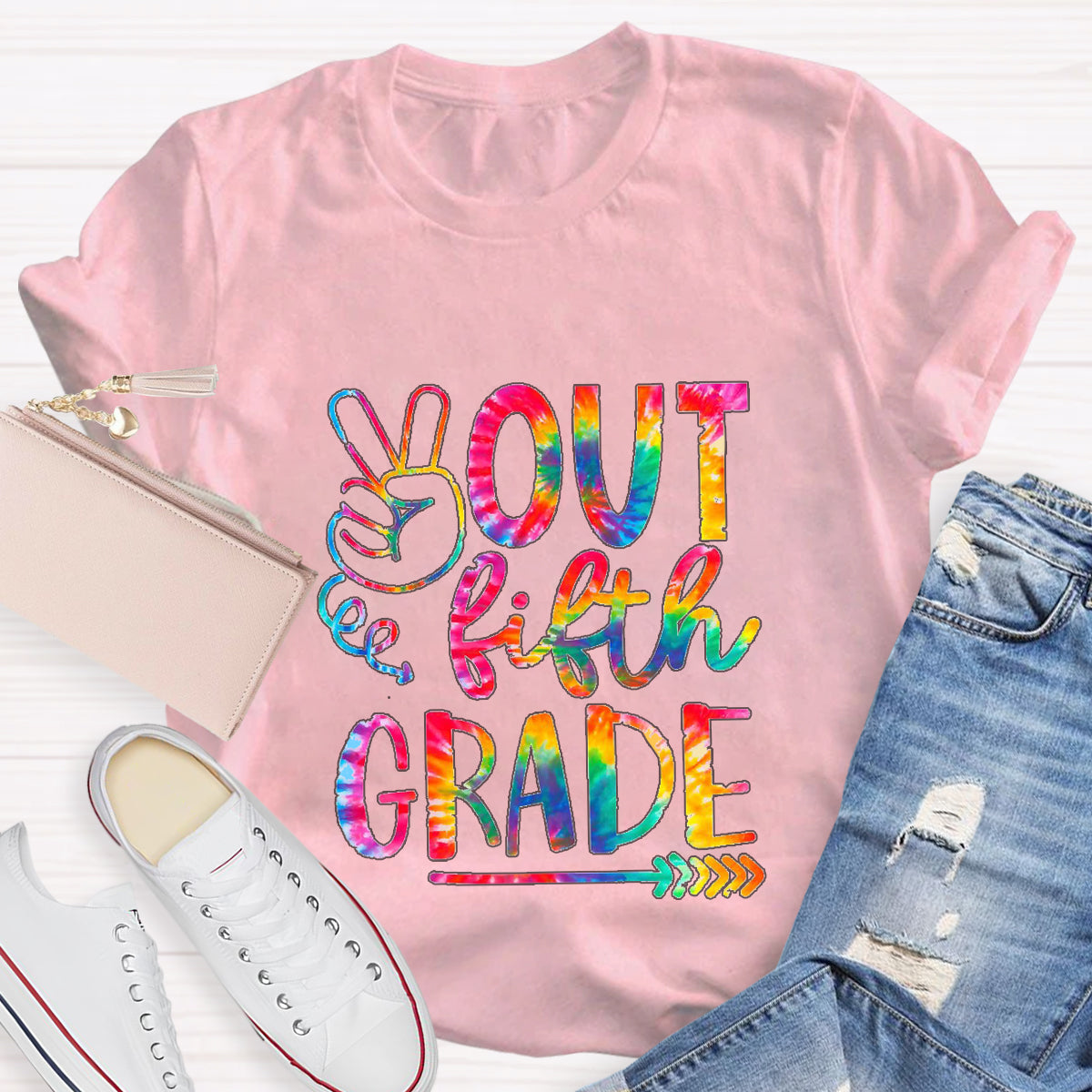 Personalized Grade Out Fifth Grade Teacher T-Shirt