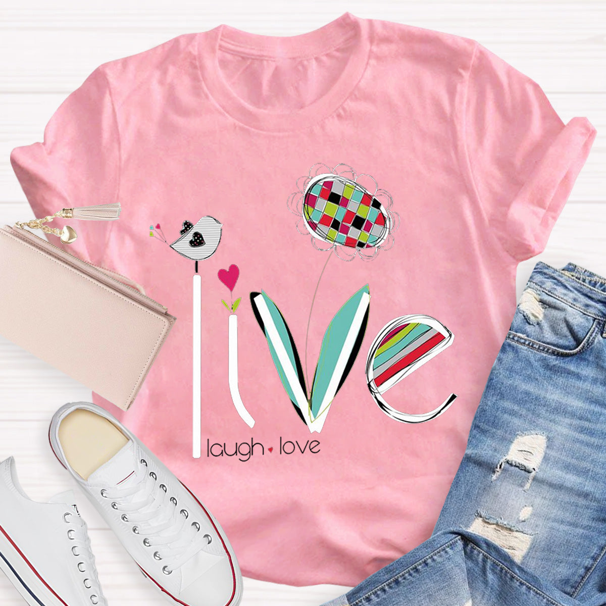 Live Laugh And Love Teacher T-Shirt