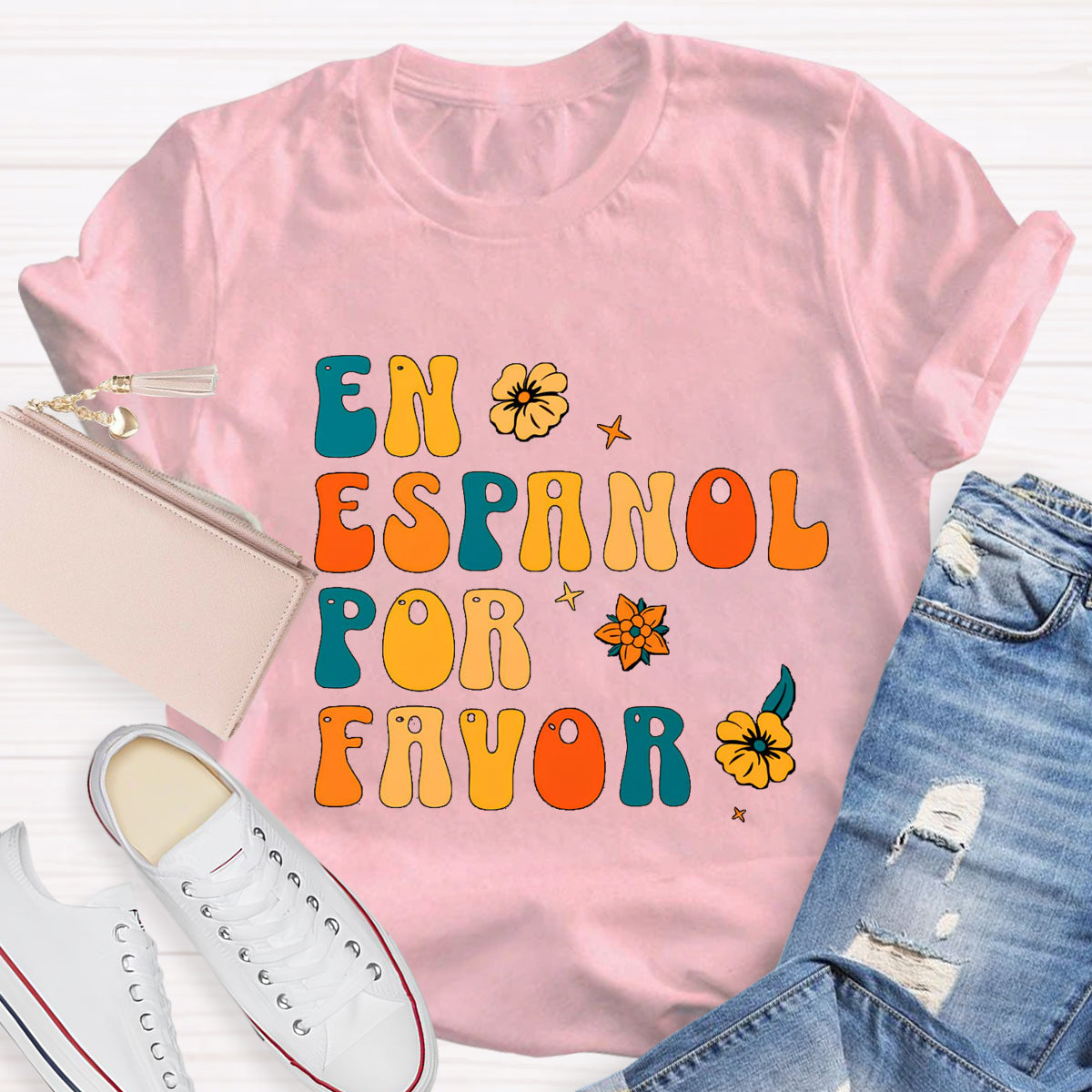 Retro En Español Por Favor Spanish Teacher T-Shirt