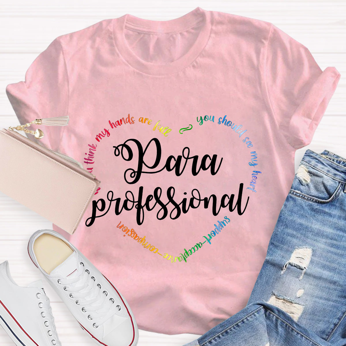 You Should See My Heart Para Teacher Heart T-Shirt